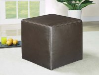 Leather Cube - Brown - Contrasting Stitching Leather Cube - Brown - Contrasting Stitching