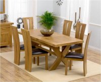 Antwerp Oak Extending Dining Table 160cm + 6 Arizona Lthr Chairs Antwerp Oak Extending Dining Table 160cm + 6 Arizona Lthr Chairs