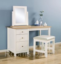 Alaska Painted Oak Dressing Table Stool and Mirror Alaska Painted Oak Dressing Table Stool and Mirror
