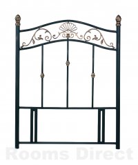 Angelica 90cm (Single) Black / Antique Gold Accents Headboard Angelica 90cm (Single) Black / Antique Gold Accents Headboard